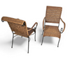 2 x wrought iron / rattan arm chairs 1970s