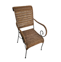 2 x wrought iron / rattan arm chairs 1970s
