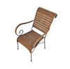 2 x wrought iron / rattan arm chairs 1970s