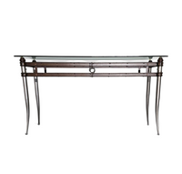 Console table with glass top 1980s