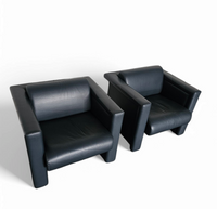 Pair / Trix and Robert Haussmann / Leather Chairs by Knoll