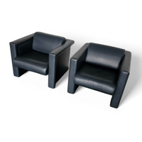 Pair / Trix and Robert Haussmann / Leather Chairs by Knoll