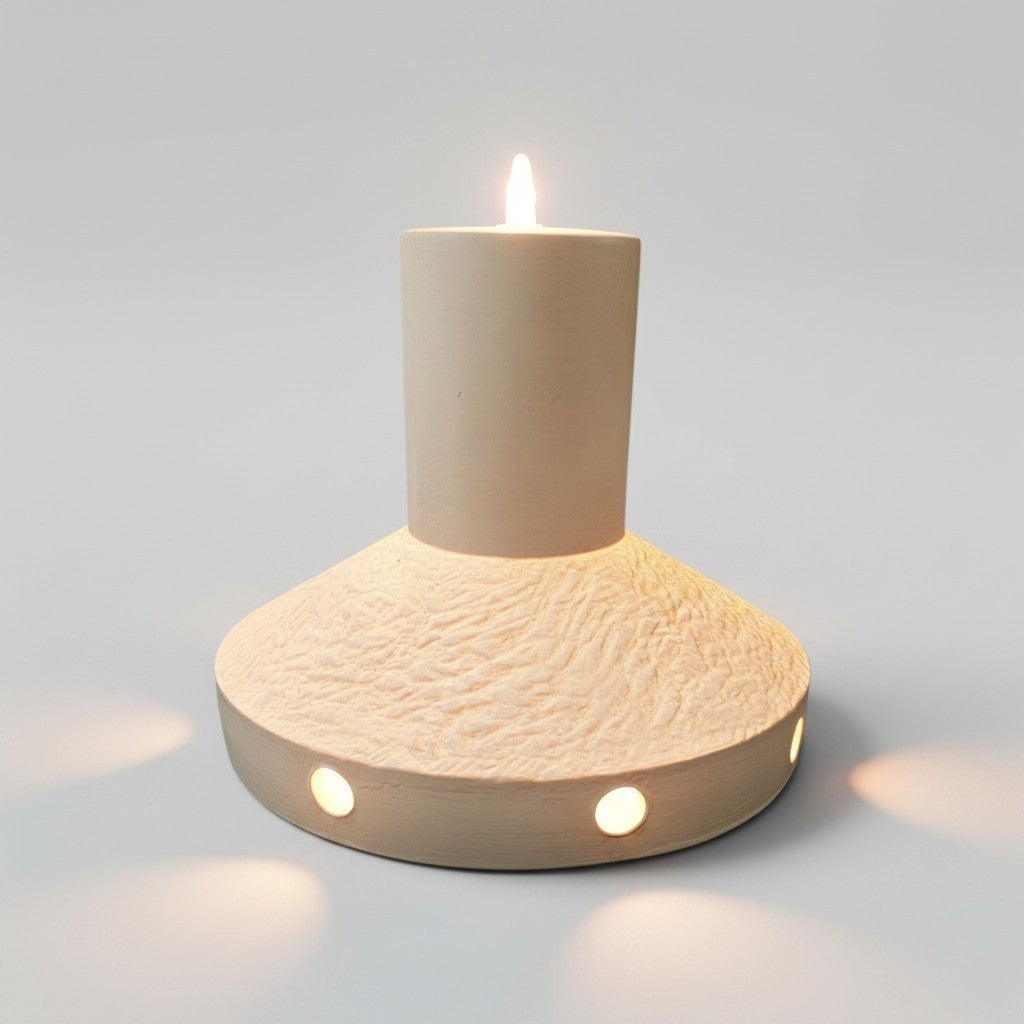Matte glazed ceramic hanging lamp/ 1970s