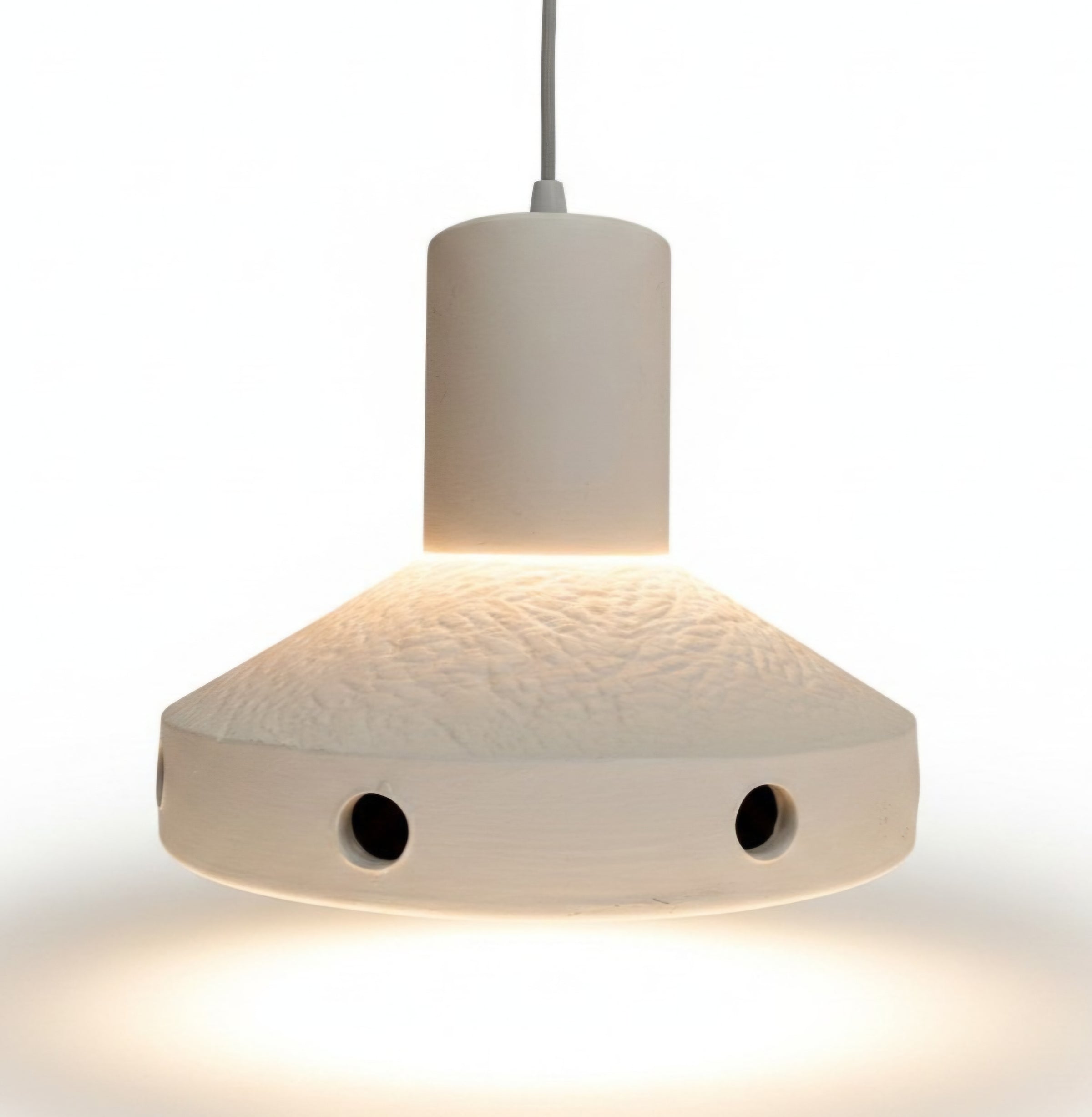 Matte glazed ceramic hanging lamp/ 1970s