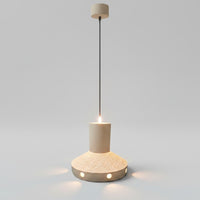 Matte glazed ceramic hanging lamp/ 1970s