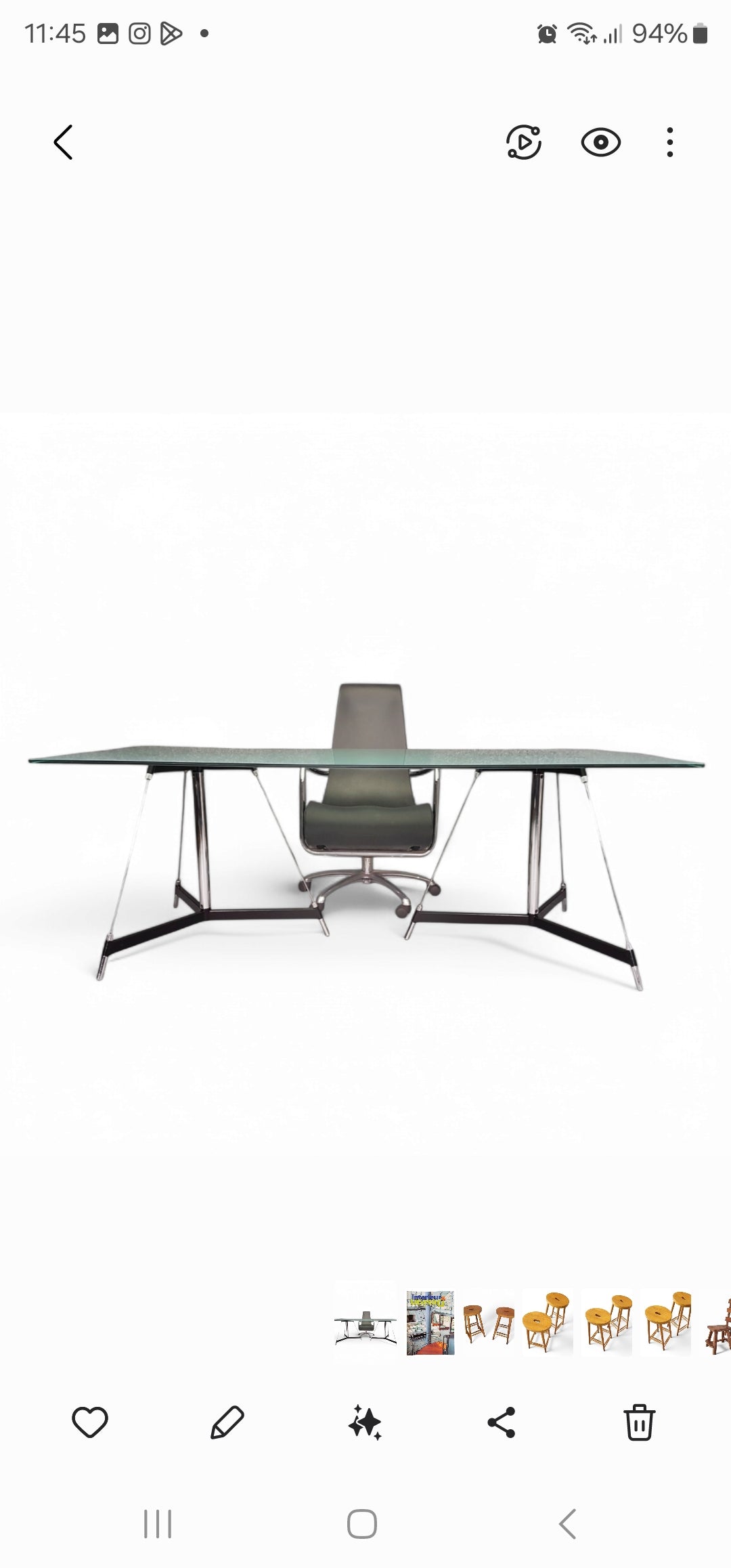 Italian tripod table / mat glass table top / Gabriel Teixidó
