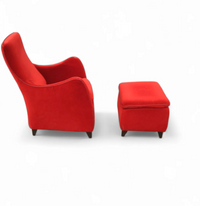 Senta armchair / hocker / ottoman by Gerard van den Berg for Wittmann / red velvet upholstery / marked
Good condition