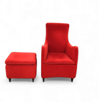 Senta armchair / hocker / ottoman by Gerard van den Berg for Wittmann / red velvet upholstery / marked
Good condition