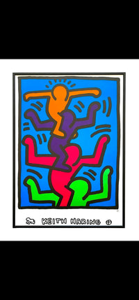 Keith Haring Estate rare vintage 1992 lithograph           "Four Figures"