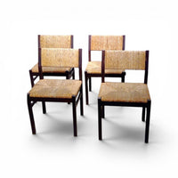 4 x Vintage Dutch design Wengé dining chairs eetkamerstoelen SE82 Martin Visser Spectrum