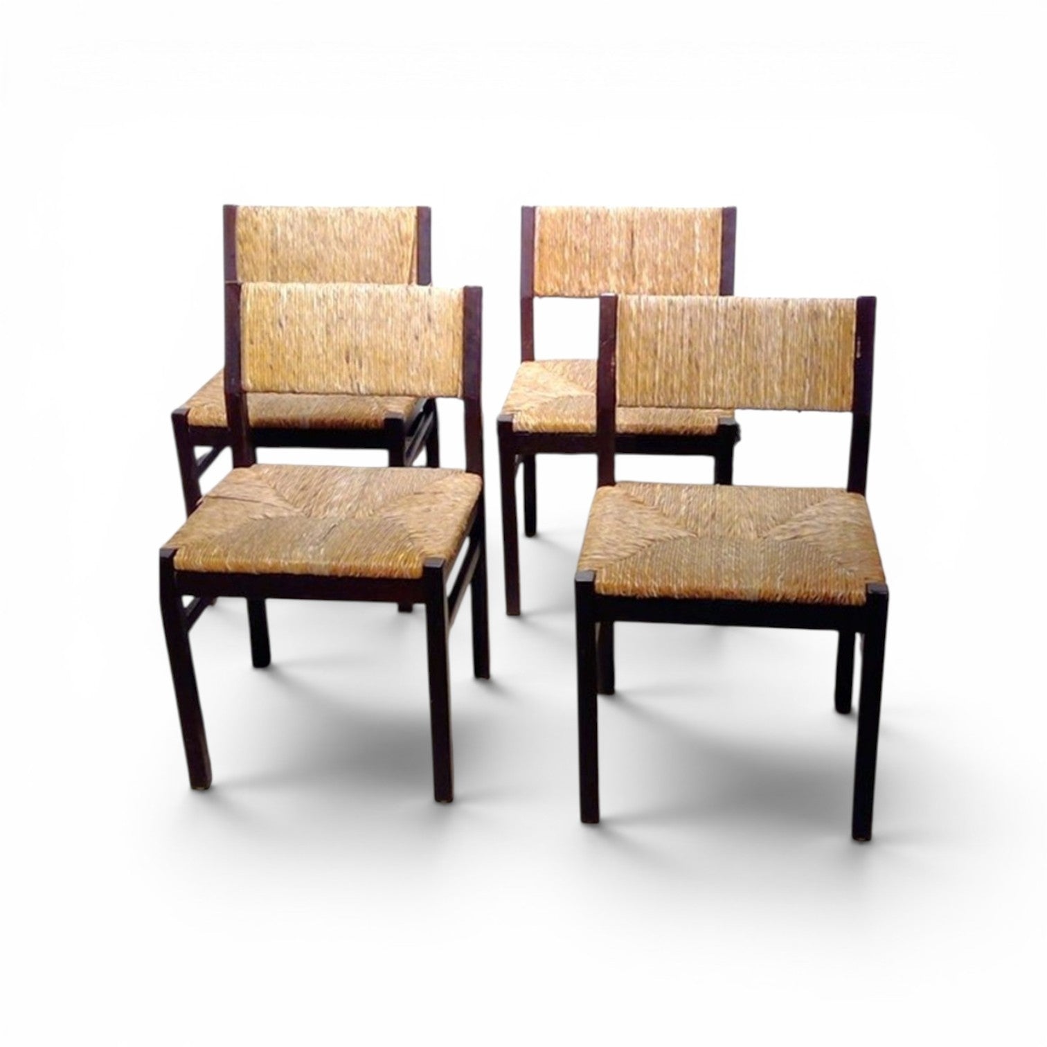 4 x Vintage Dutch design Wengé dining chairs eetkamerstoelen SE82 Martin Visser Spectrum