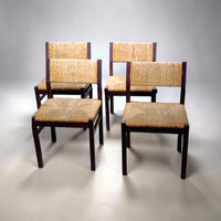 4 x Vintage Dutch design Wengé dining chairs eetkamerstoelen SE82 Martin Visser Spectrum