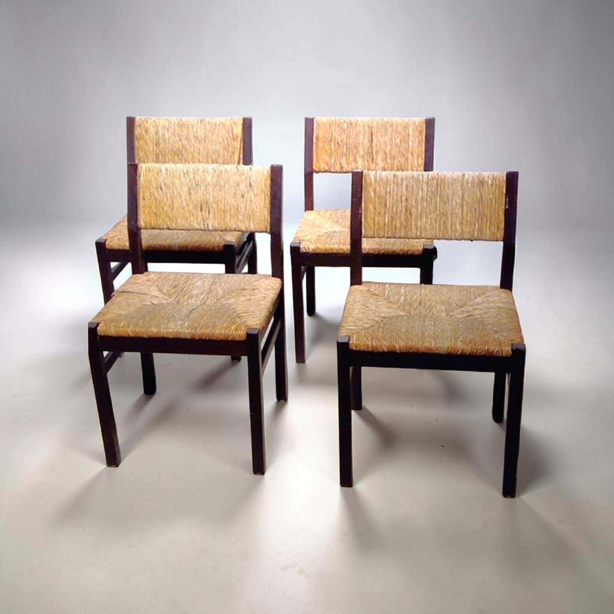 4 x Vintage Dutch design Wengé dining chairs eetkamerstoelen SE82 Martin Visser Spectrum