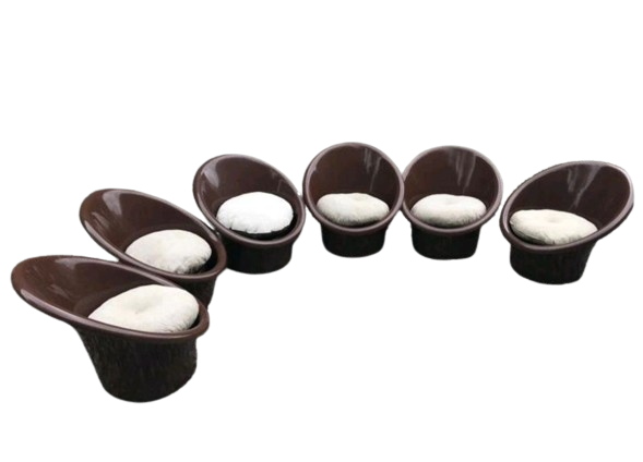 Skopa fauteuils van Ole Gjerlov Knudsen &amp; Torben Lind van Orth Plast / Ikea, jaren 70 / set van 6