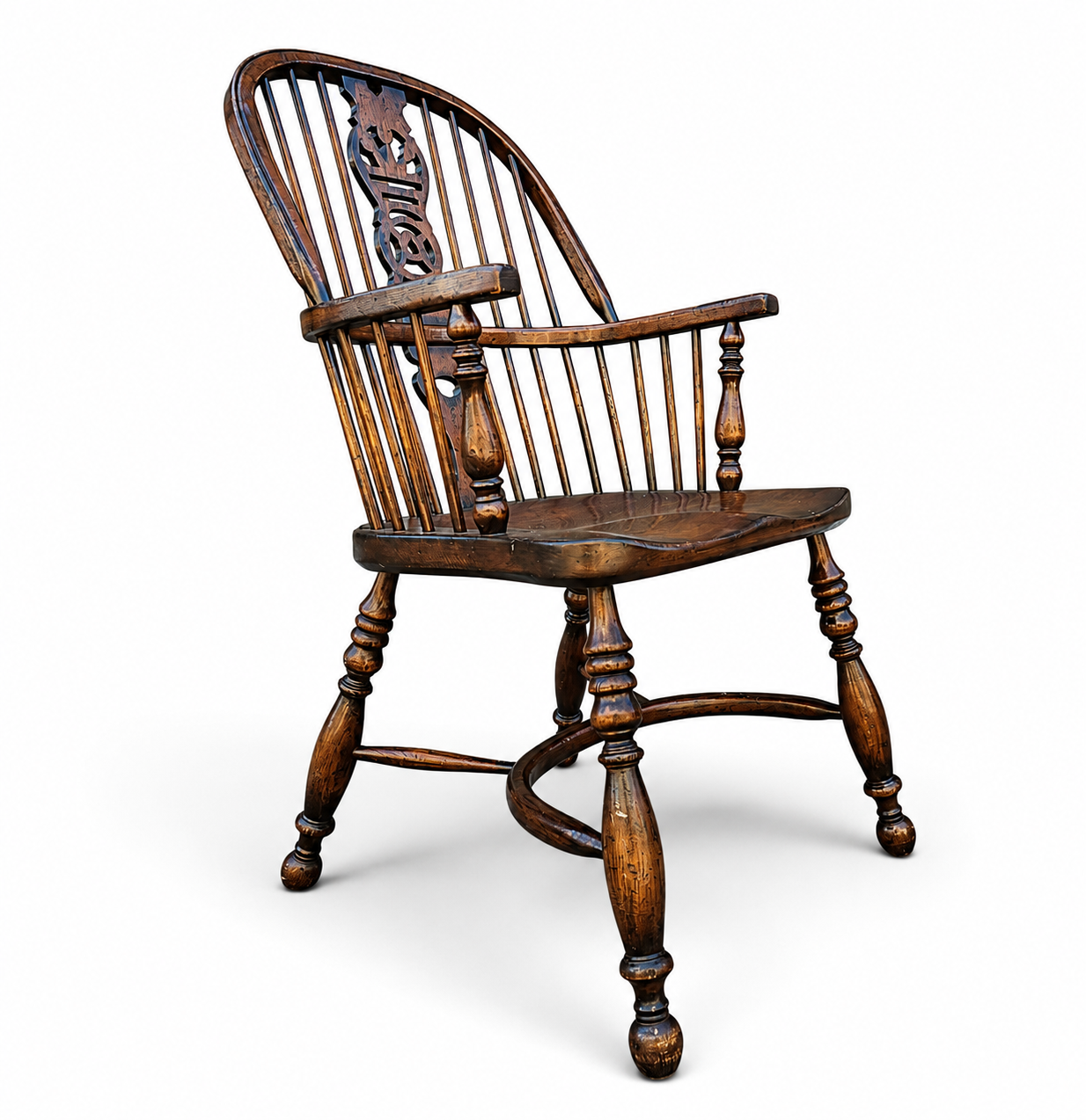 9 x RAC / Royal Antique Collection / Oak wheelback Windsor armchairs / 1980s