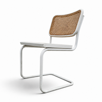4 x cantilever white Cesca chair by Marcel Breuer B32 model / Bauhaus 1970s / made in Italy