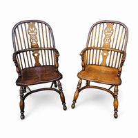 9 x RAC / Royal Antique Collection / Oak wheelback Windsor armchairs / 1980s
