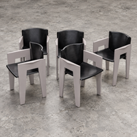 Set of 5 modernist dining chairs by Arnold Merckx for Arco / 1980s