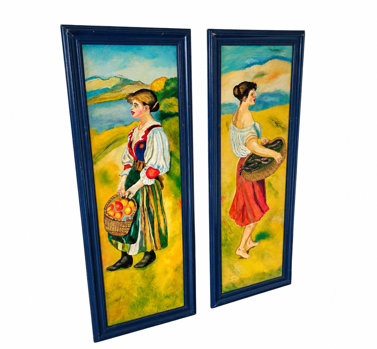 50 x 130 cm naive paintings 70s