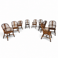 9 x RAC / Royal Antique Collection / Oak wheelback Windsor armchairs / 1980s