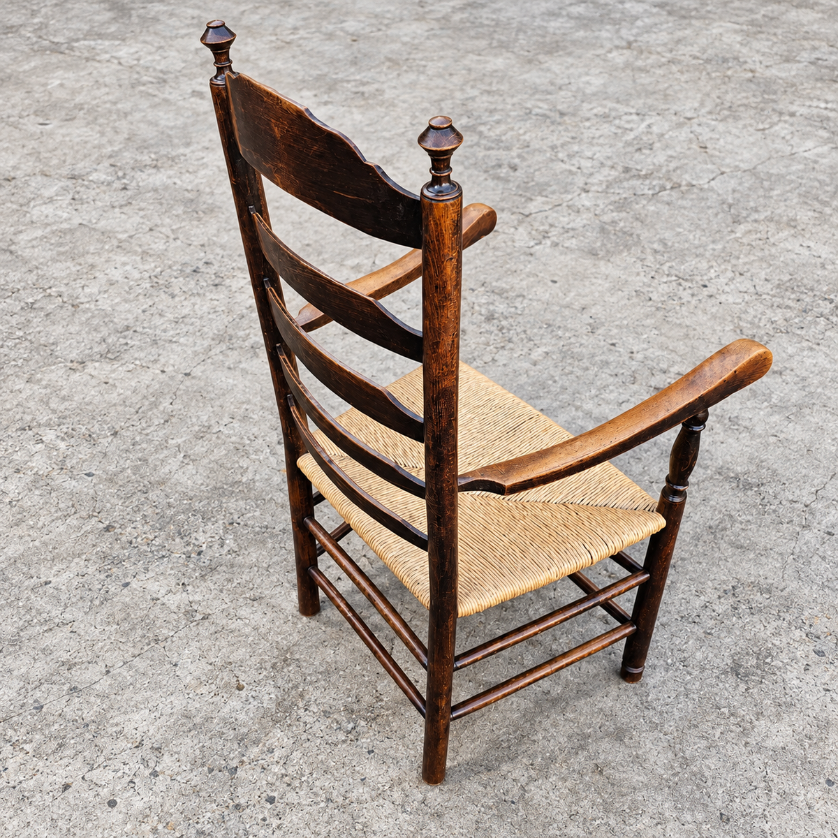 Early 20 th Century Handcrafted and Carved highback / Ladder Back Chairs /