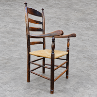 Early 20 th Century Handcrafted and Carved highback / Ladder Back Chairs /