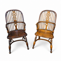 9 x RAC / Royal Antique Collection / Oak wheelback Windsor armchairs / 1980s