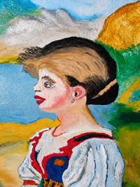 50 x 130 cm naive paintings 70s