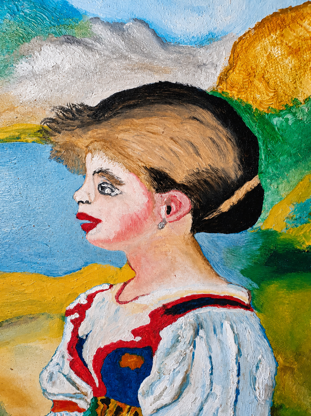 50 x 130 cm naive paintings 70s