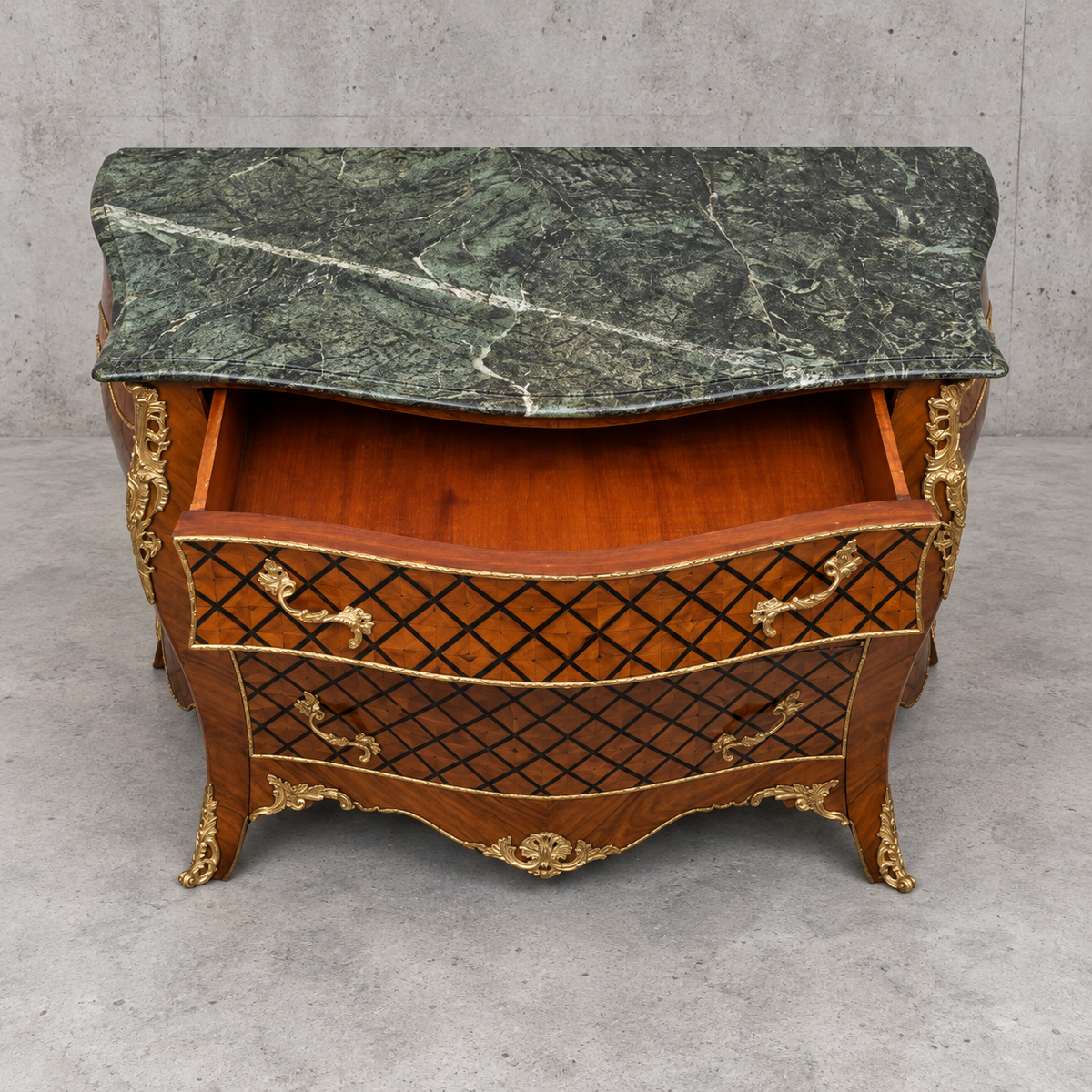 Louis XV-style chest of drawers by Fine Art & Co / 1970s