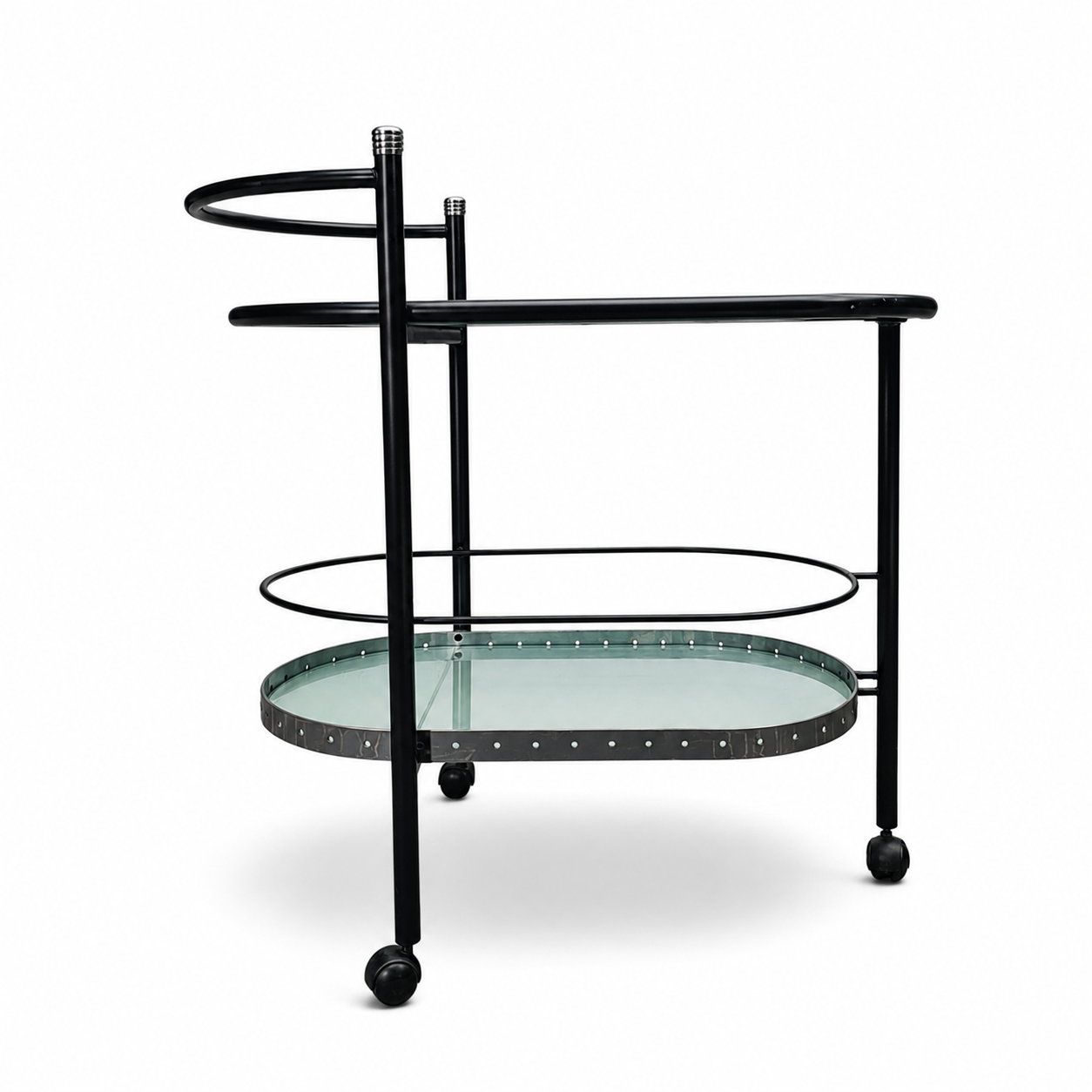 Black Oval Drinks Trolley / Bar cart / 1980s