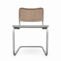4 x cantilever white Cesca chair by Marcel Breuer B32 model / Bauhaus 1970s / made in Italy