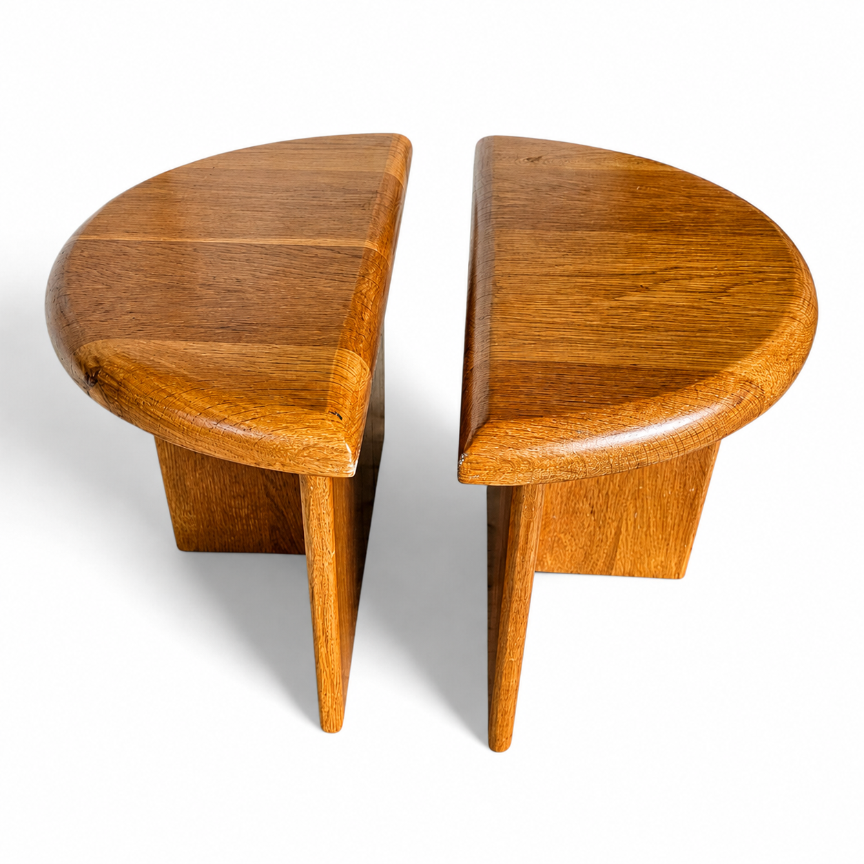 Solid oak matching side / coffee tables / 1970s