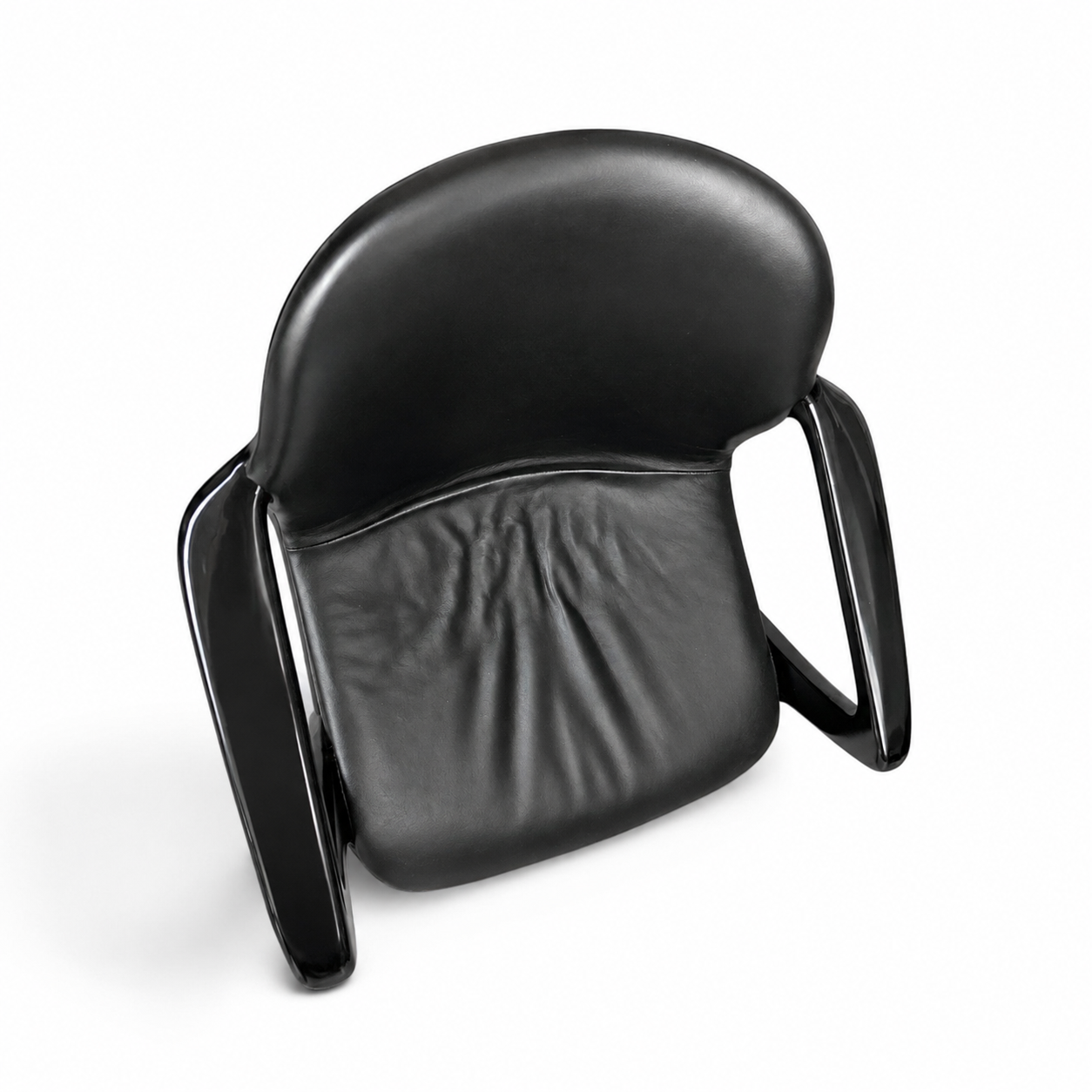 4 x Kangaroo Z-chair / Ernst Moeckl for Horn Collection 1960s / Black leather upholstery / Ernst Moeckl / Horn Collection
