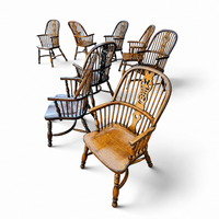 9 x RAC / Royal Antique Collection / Oak wheelback Windsor armchairs / 1980s