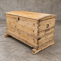 French Natural Pine Blanket Chest / 1920s