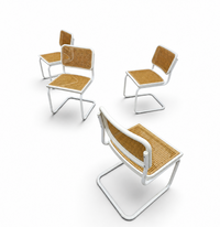 4 x cantilever white Cesca chair by Marcel Breuer B32 model / Bauhaus 1970s / made in Italy