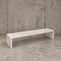 Weighty wooden bench / Width 185 cm / 1980s