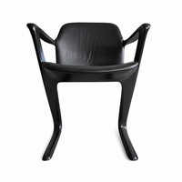 4 x Kangaroo Z-chair / Ernst Moeckl for Horn Collection 1960s / Black leather upholstery / Ernst Moeckl / Horn Collection