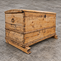 French Natural Pine Blanket Chest / 1920s