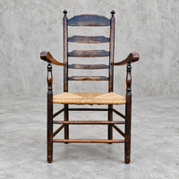 Early 20 th Century Handcrafted and Carved highback / Ladder Back Chairs /