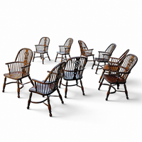 9 x RAC / Royal Antique Collection / Oak wheelback Windsor armchairs / 1980s