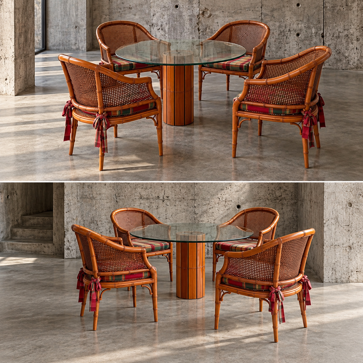 Faux Bamboo dining set / 1980s