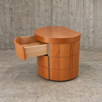 2 x cherry wood night stands / bedsite tables / 3 drawers / 1990s