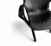 4 x Kangaroo Z-chair / Ernst Moeckl for Horn Collection 1960s / Black leather upholstery / Ernst Moeckl / Horn Collection