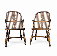 9 x RAC / Royal Antique Collection / Oak wheelback Windsor armchairs / 1980s