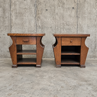 2 x matching oak magazine tables / night stands