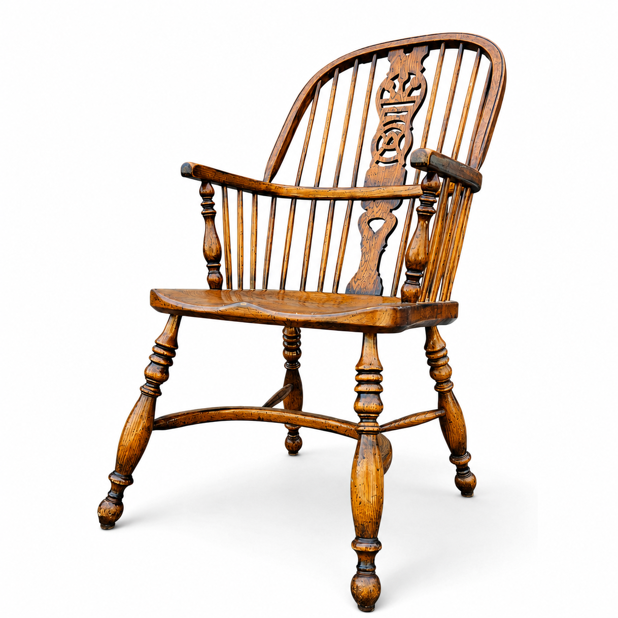 9 x RAC / Royal Antique Collection / Oak wheelback Windsor armchairs / 1980s