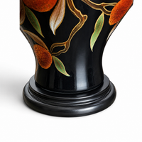 Louis Drimmer ceramic vase lamp with wooden base / 1980s