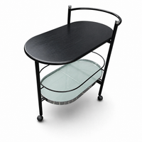 Black Oval Drinks Trolley / Bar cart / 1980s